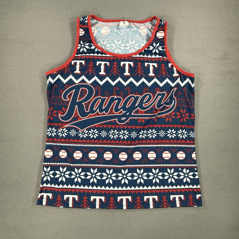 Texas Rangers Tank Top Mens XL Christmas In July Stadium Giveaway MLB Baseball - Picture 2 of 6